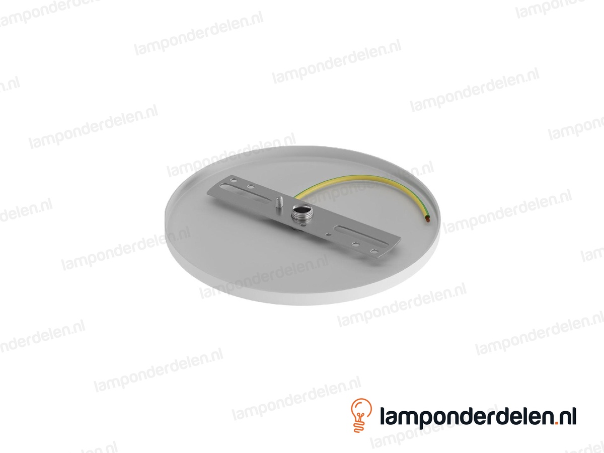 Plafondkap metaal wit extra plat - 12,6 cm - met plafondkapbeugel