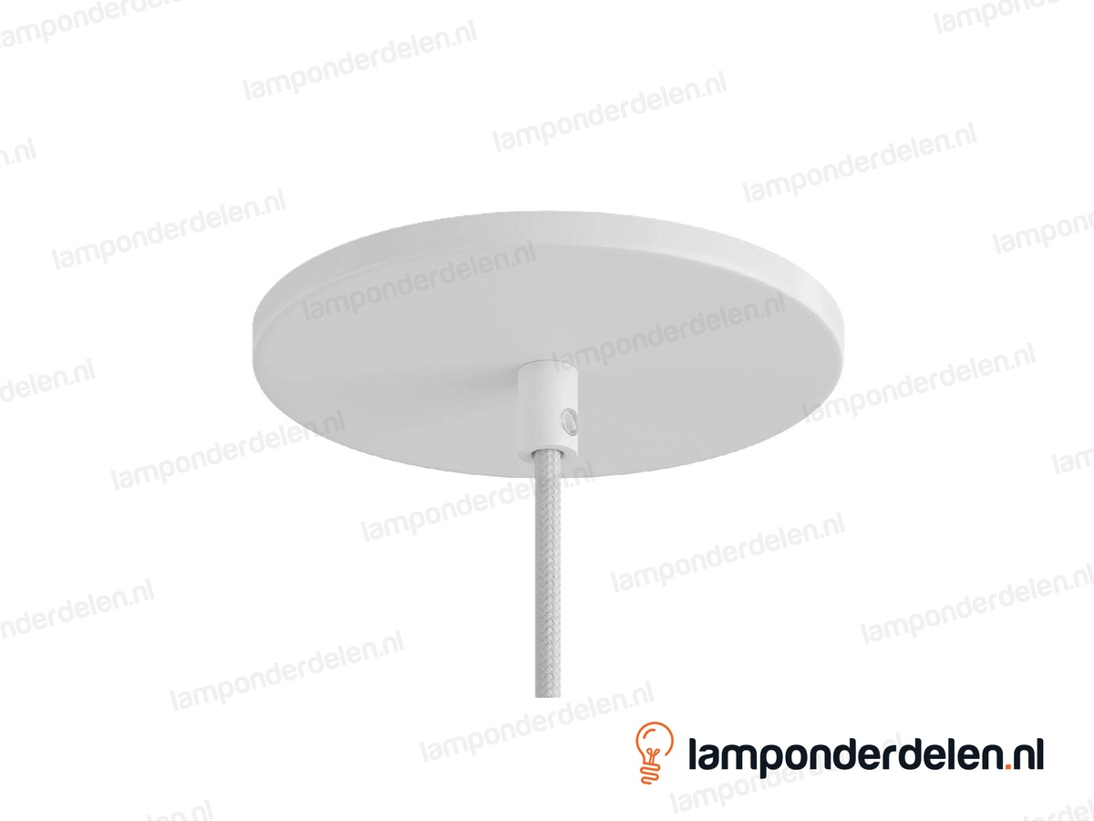 Plafondkap metaal wit extra plat - 12,6 cm - met plafondkapbeugel