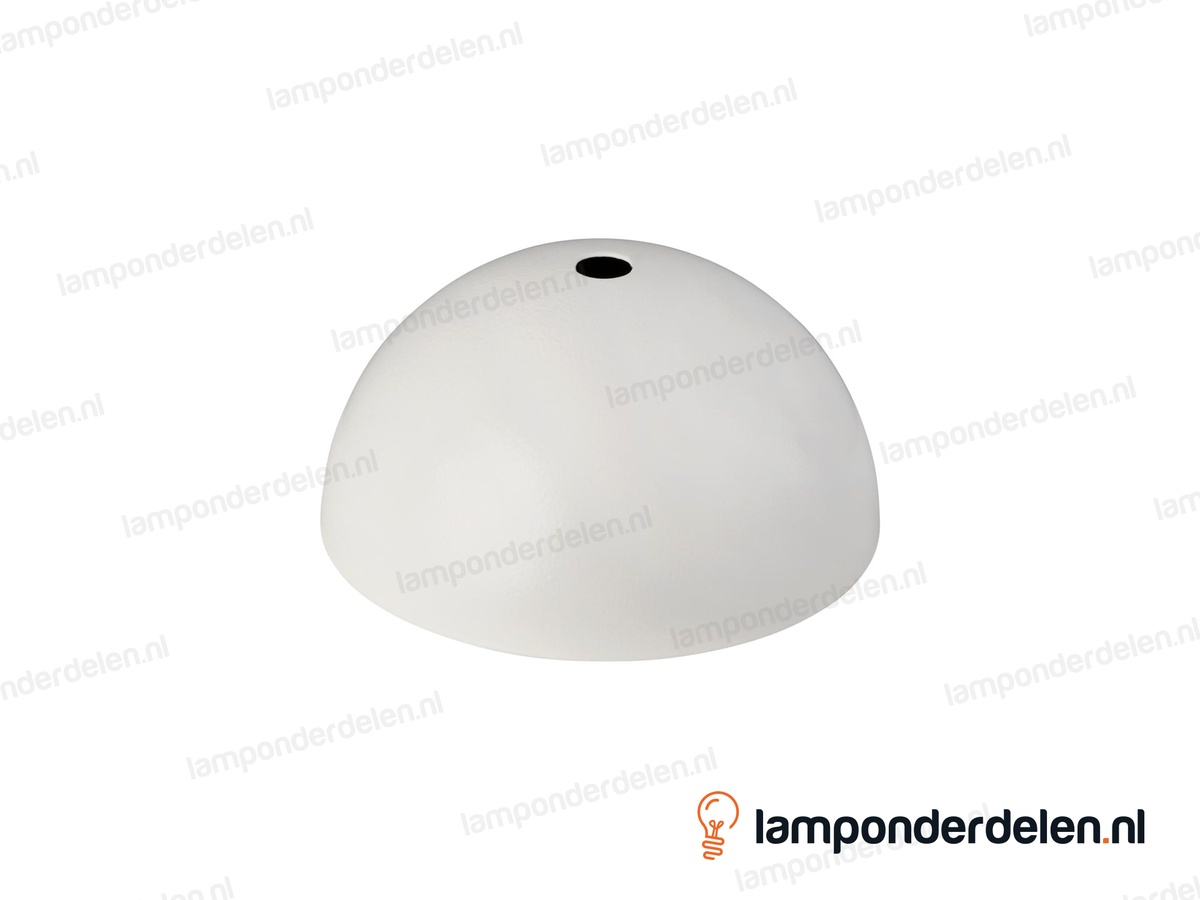 Plafondkap metaal wit halfrond - 10 cm