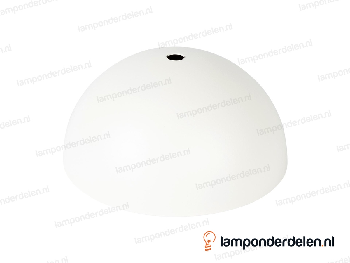 Plafondkap metaal wit halfrond - 14 cm