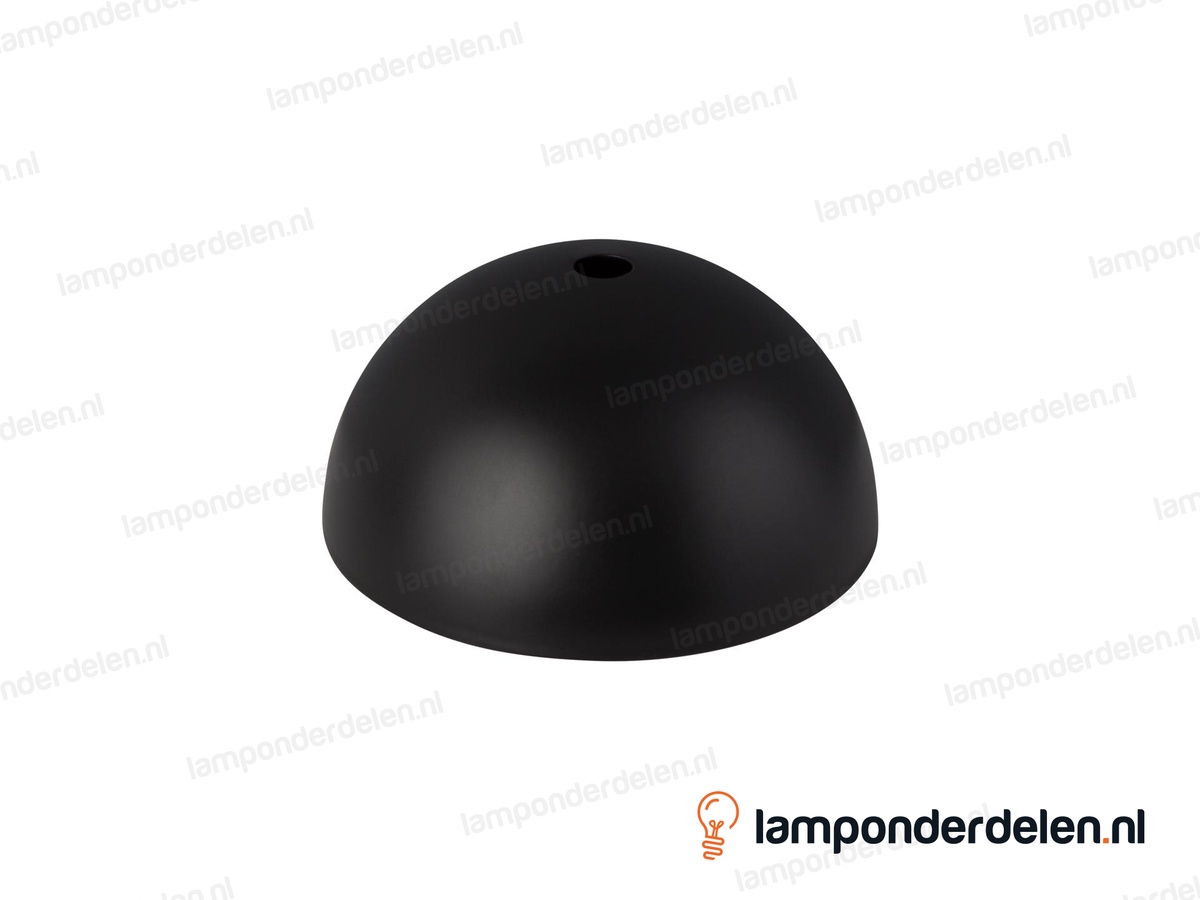 Plafondkap metaal zwart halfrond - 10 cm