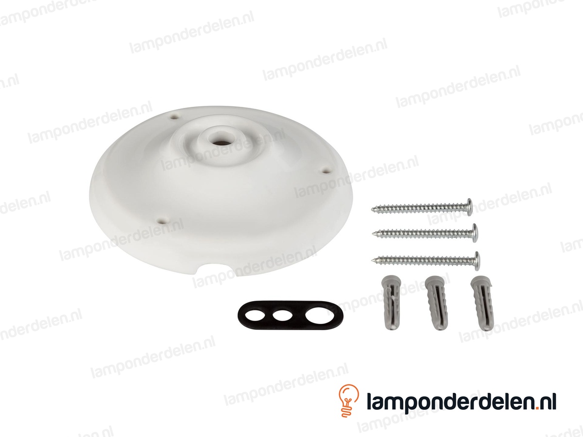 Plafondkap porselein wit - 10,5 cm