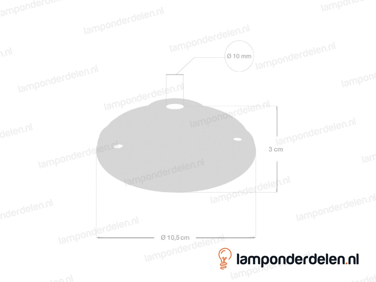 Plafondkap porselein zwart - 10,5 cm