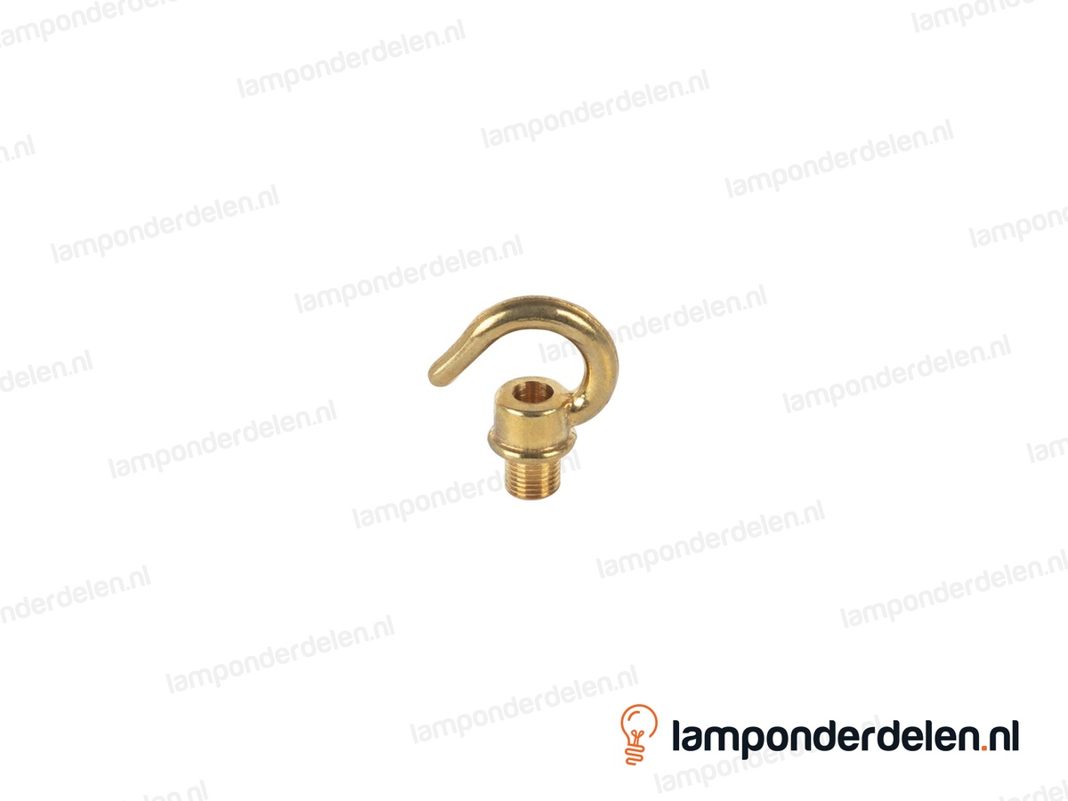 Ringnippel messing met haak - 33 mm - buitendraad M10x1