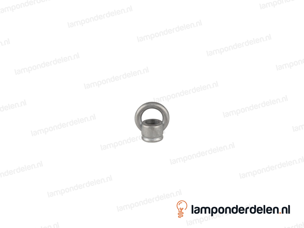 Ringnippel metaal blank - 22 mm - binnendraad M10x1