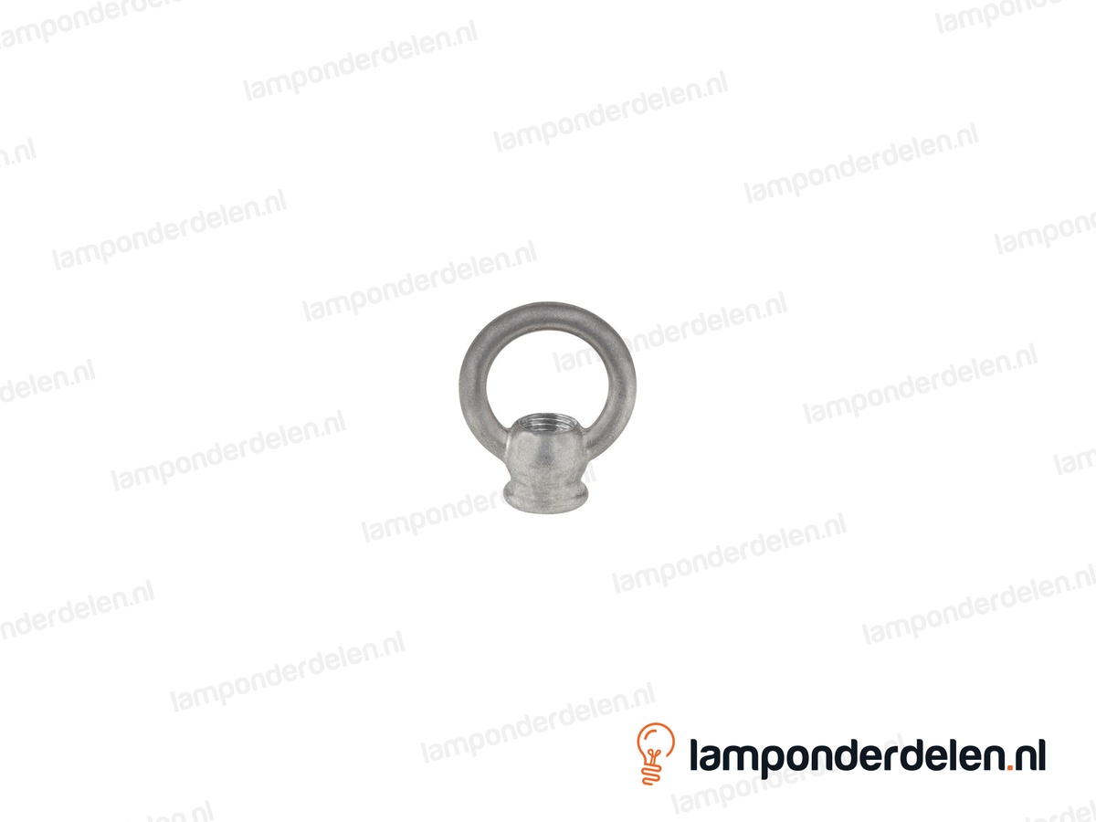 Ringnippel metaal blank - 30 mm - binnendraad M10x1