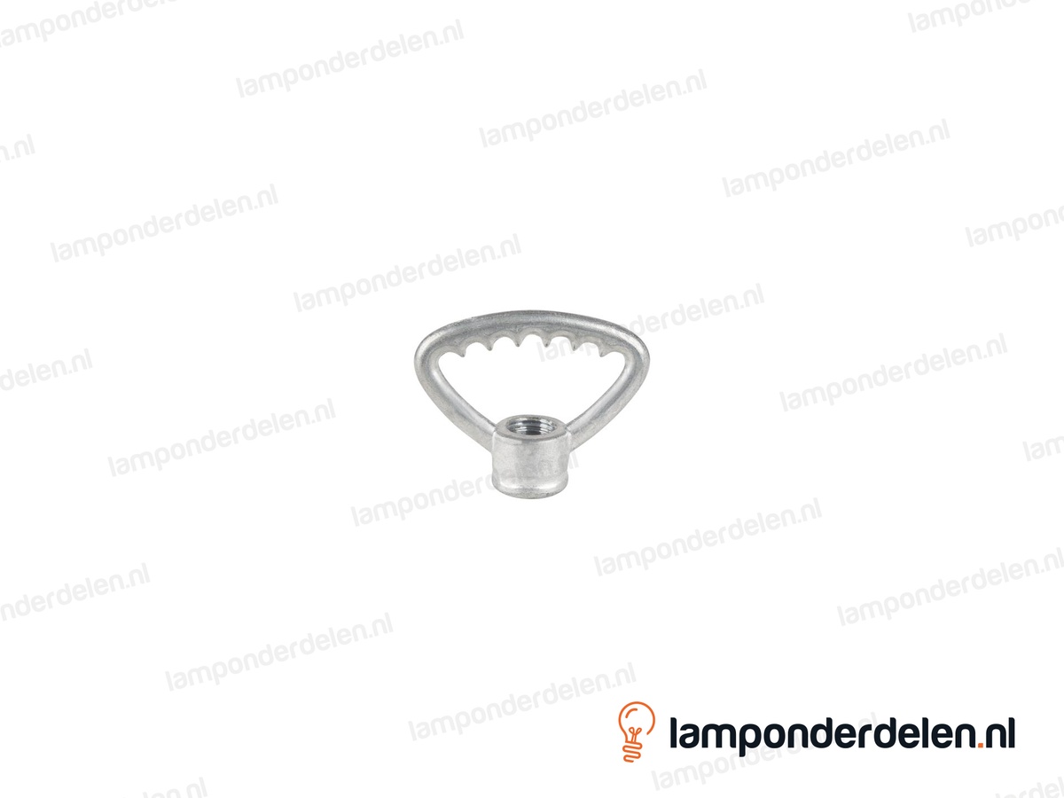Ringnippel metaal blank driehoekig getand - 42 mm - binnendraad M10x1