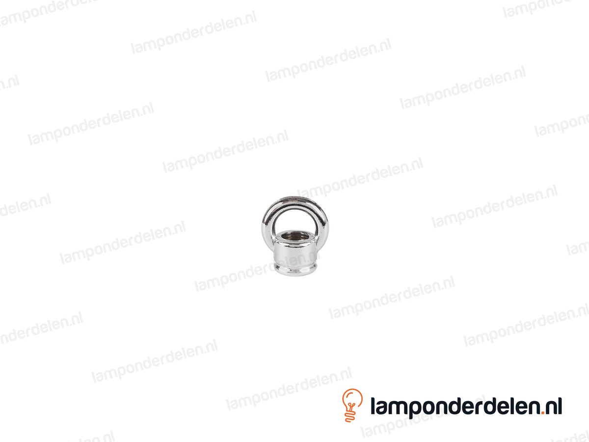 Ringnippel metaal chroomkleurig - 22 mm - binnendraad M10x1