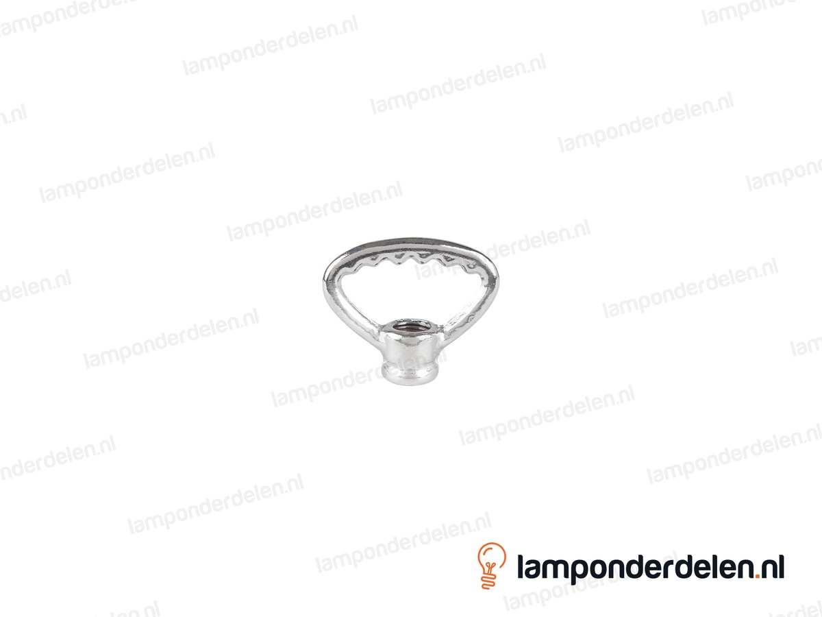 Ringnippel metaal chroomkleurig driehoekig getand - 42 mm - binnendraad M10x1