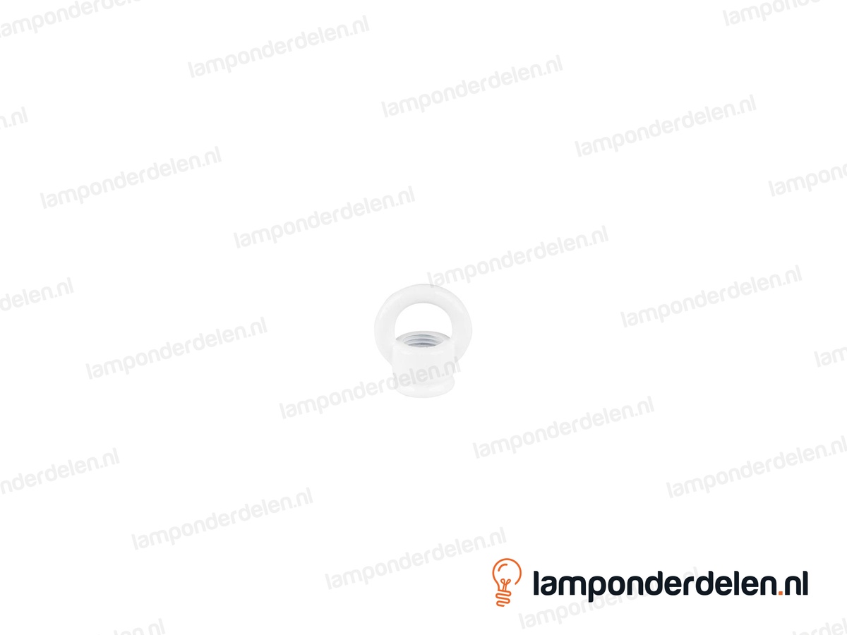Ringnippel metaal wit - 22 mm - binnendraad M10x1