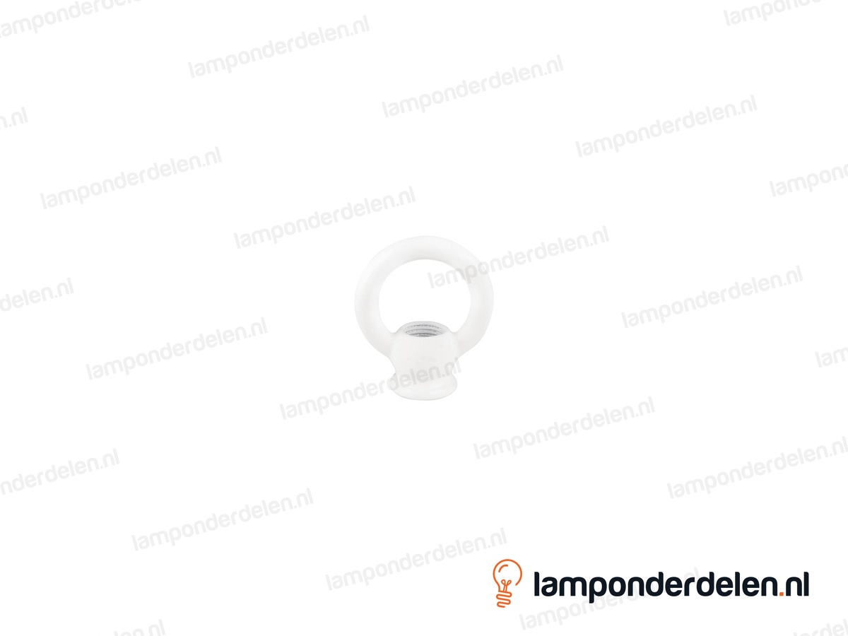 Ringnippel metaal wit - 30 mm - binnendraad M10x1