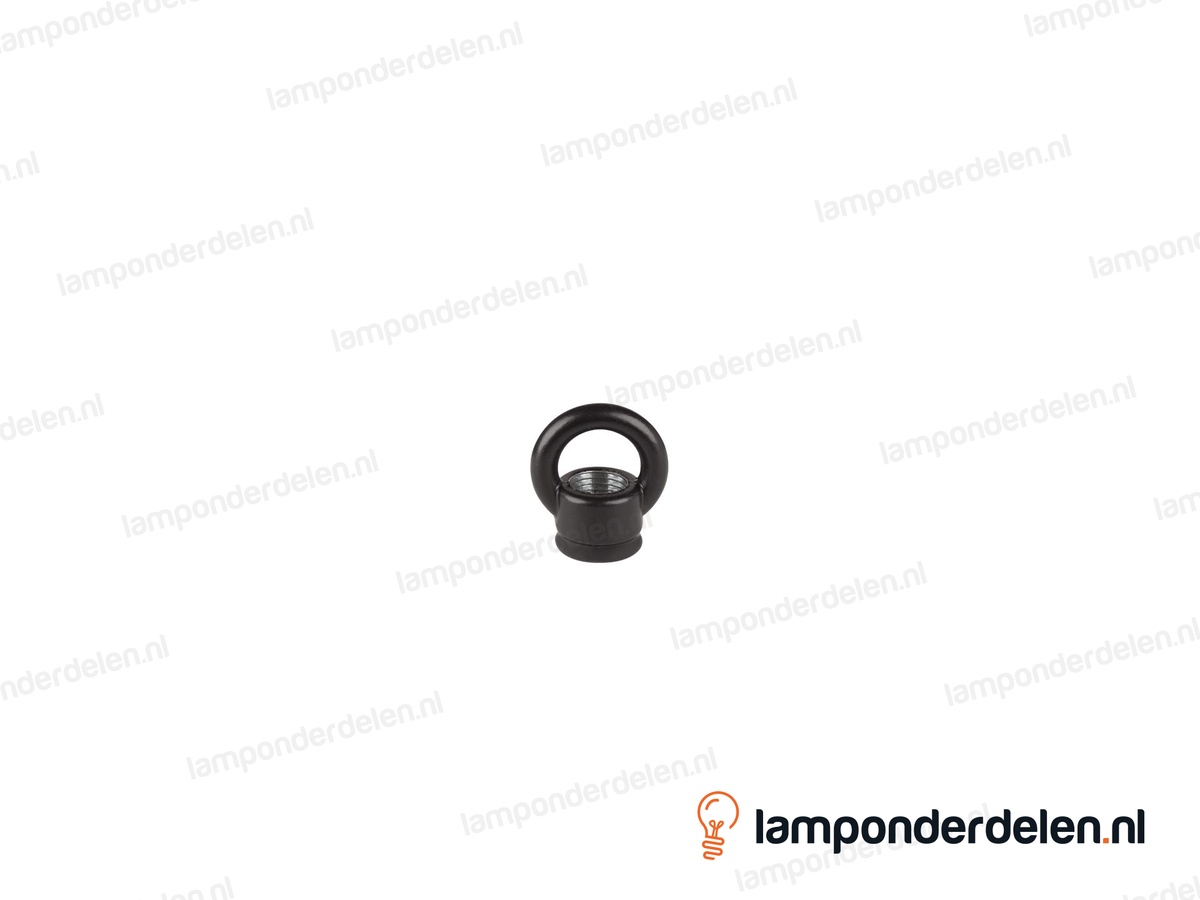 Ringnippel metaal zwart - 22 mm - binnendraad M10x1