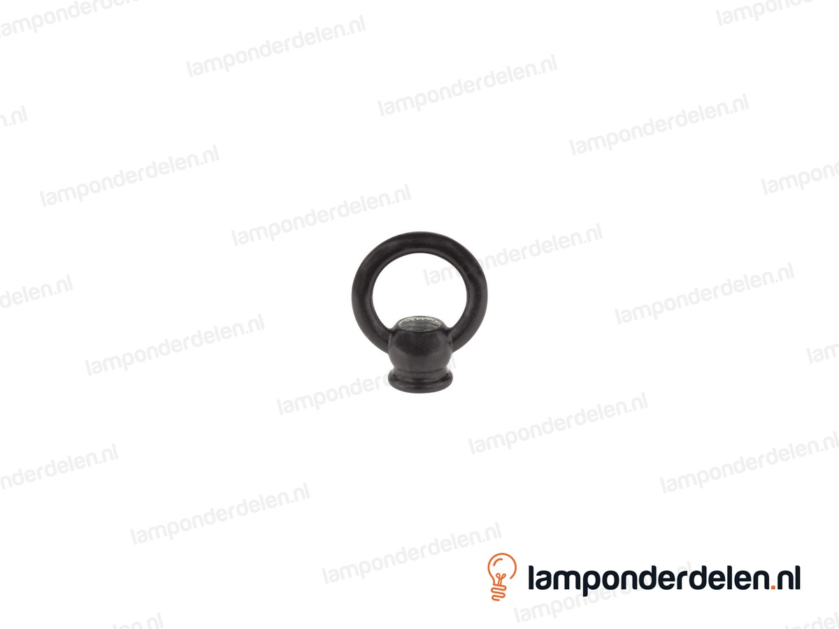 Ringnippel metaal zwart - 30 mm - binnendraad M10x1