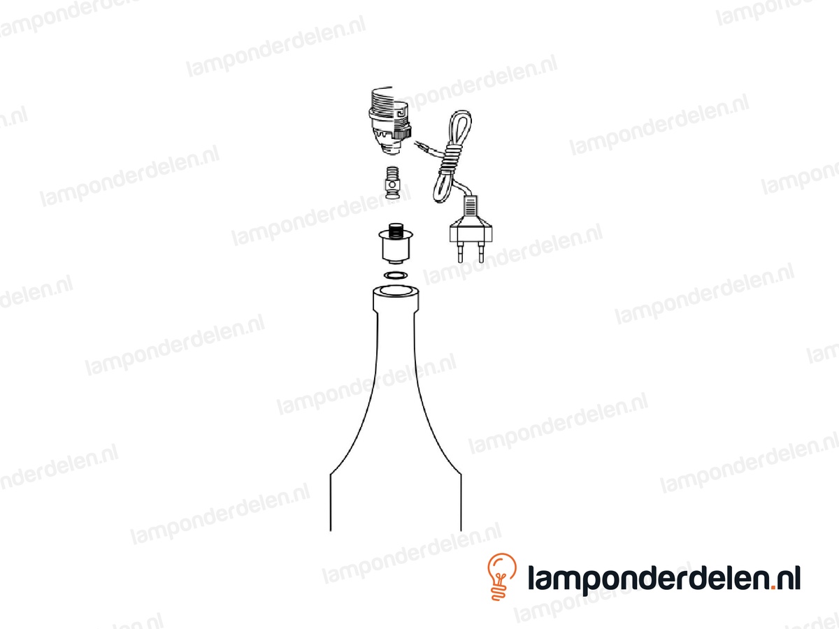 Rubberen fles stop met afdekplaat messingkleurig - voor opening van 22 - 24 mm - buitendraad M10x1