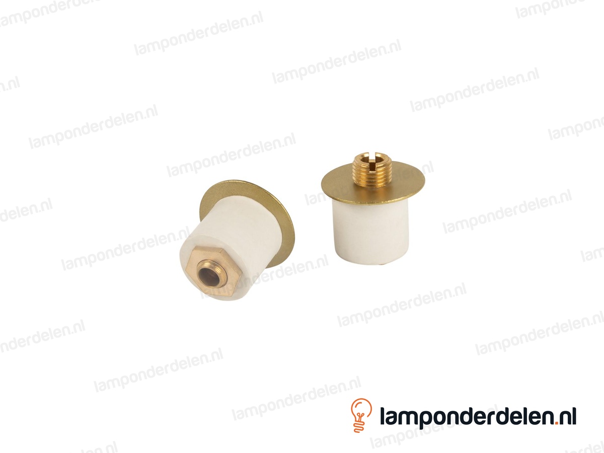 Rubberen fles stop met afdekplaat messingkleurig - voor opening van 25 - 28 mm - buitendraad M10x1