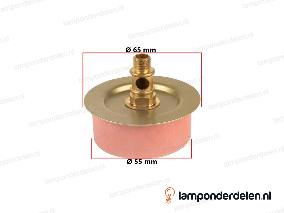 Rubberen vaas stop met afdekplaat messingkleurig - voor opening van 55 mm - buitendraad M10x1