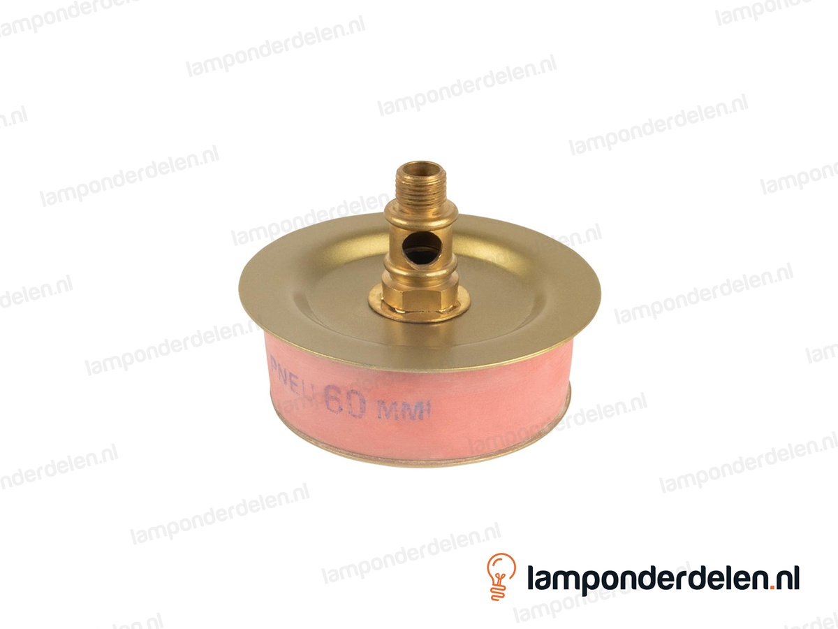 Rubberen vaas stop met afdekplaat messingkleurig - voor opening van 60 mm - buitendraad M10x1