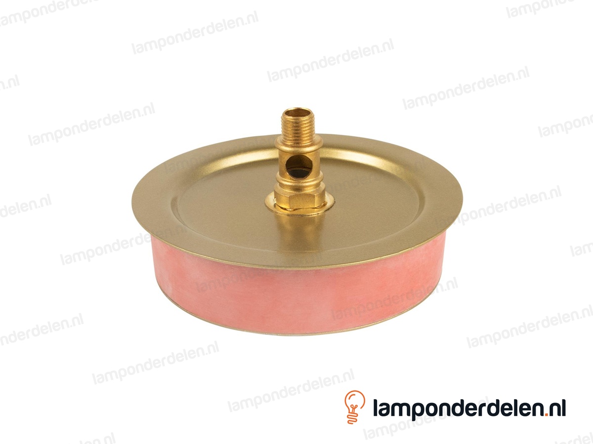 Rubberen vaas stop met afdekplaat messingkleurig - voor opening van 85 mm - buitendraad M10x1