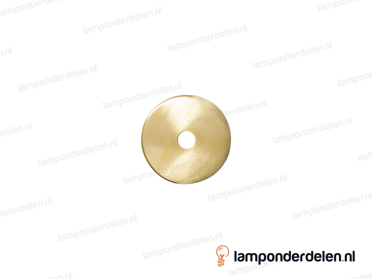 Sierafdekplaat messing geborsteld glad - 5 cm - gat 10,5 mm