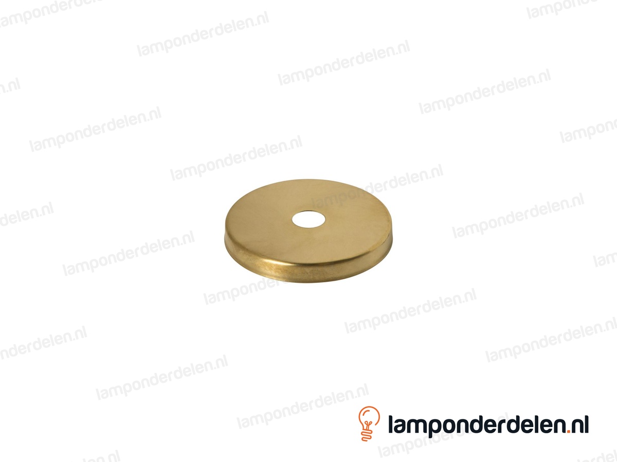 Sierafdekplaat messing geborsteld glad - 5 cm - gat 10,5 mm