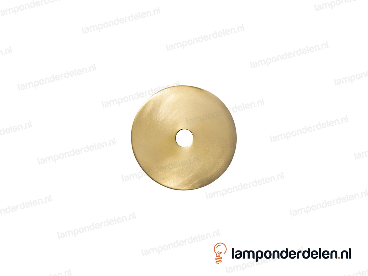 Sierafdekplaat messing geborsteld glad - 6 cm - gat 10,5 mm