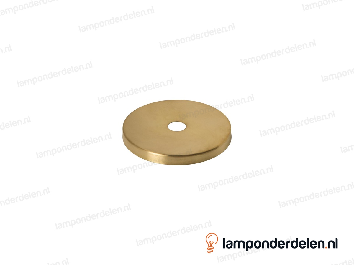 Sierafdekplaat messing geborsteld glad - 6 cm - gat 10,5 mm