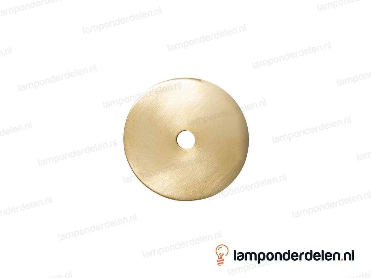 Sierafdekplaat messing geborsteld glad - 7 cm - gat 10,5 mm