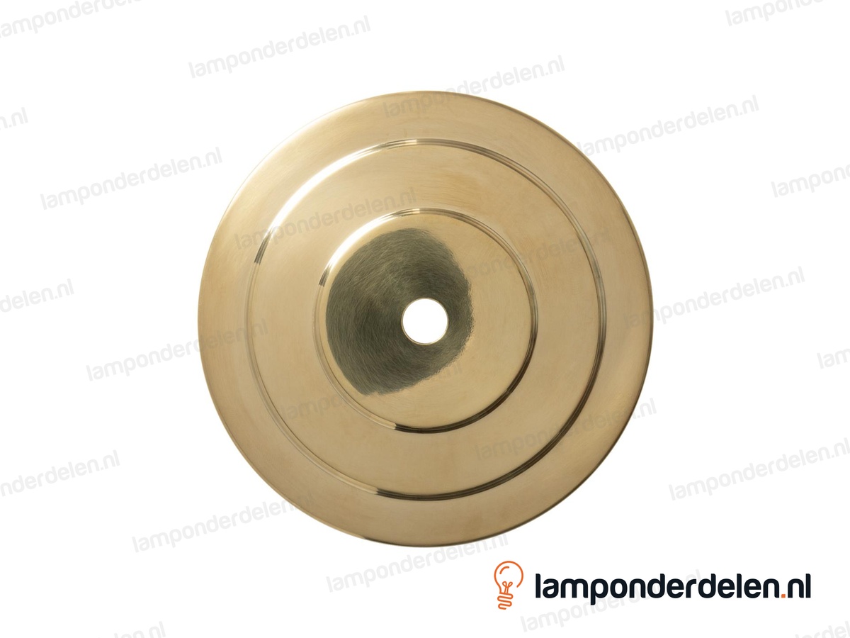 Sierafdekplaat messing gepolijst trapvormig - 11 cm - gat 10,5 mm