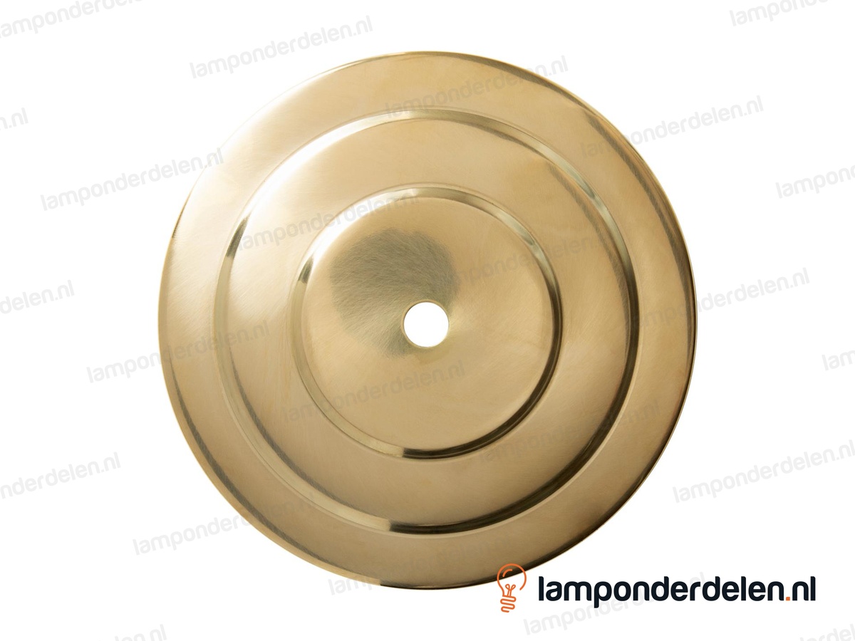Sierafdekplaat messing gepolijst trapvormig - 13 cm - gat 10,5 mm