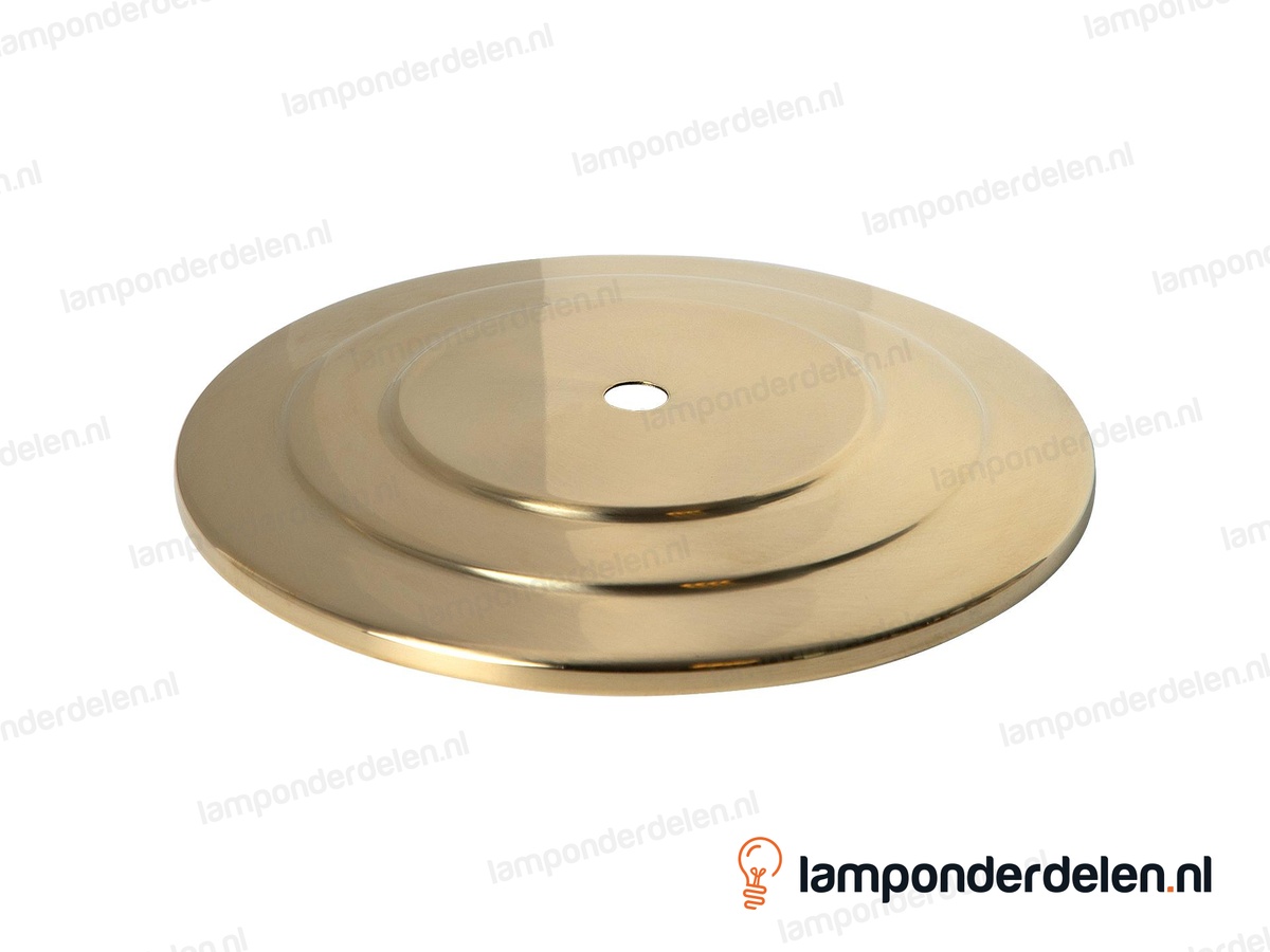 Sierafdekplaat messing gepolijst trapvormig - 15 cm - gat 10,5 mm