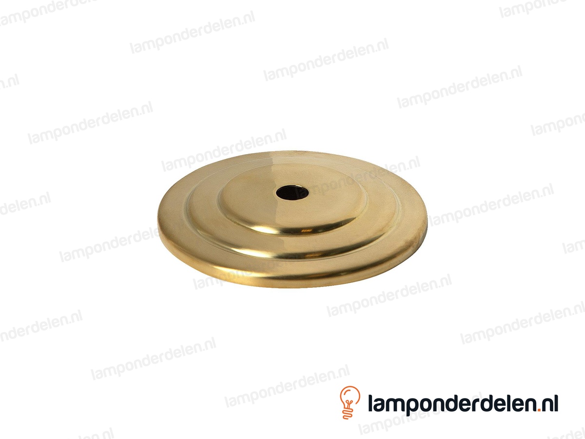 Sierafdekplaat messing gepolijst trapvormig - 8,5 cm - gat 10,5 mm