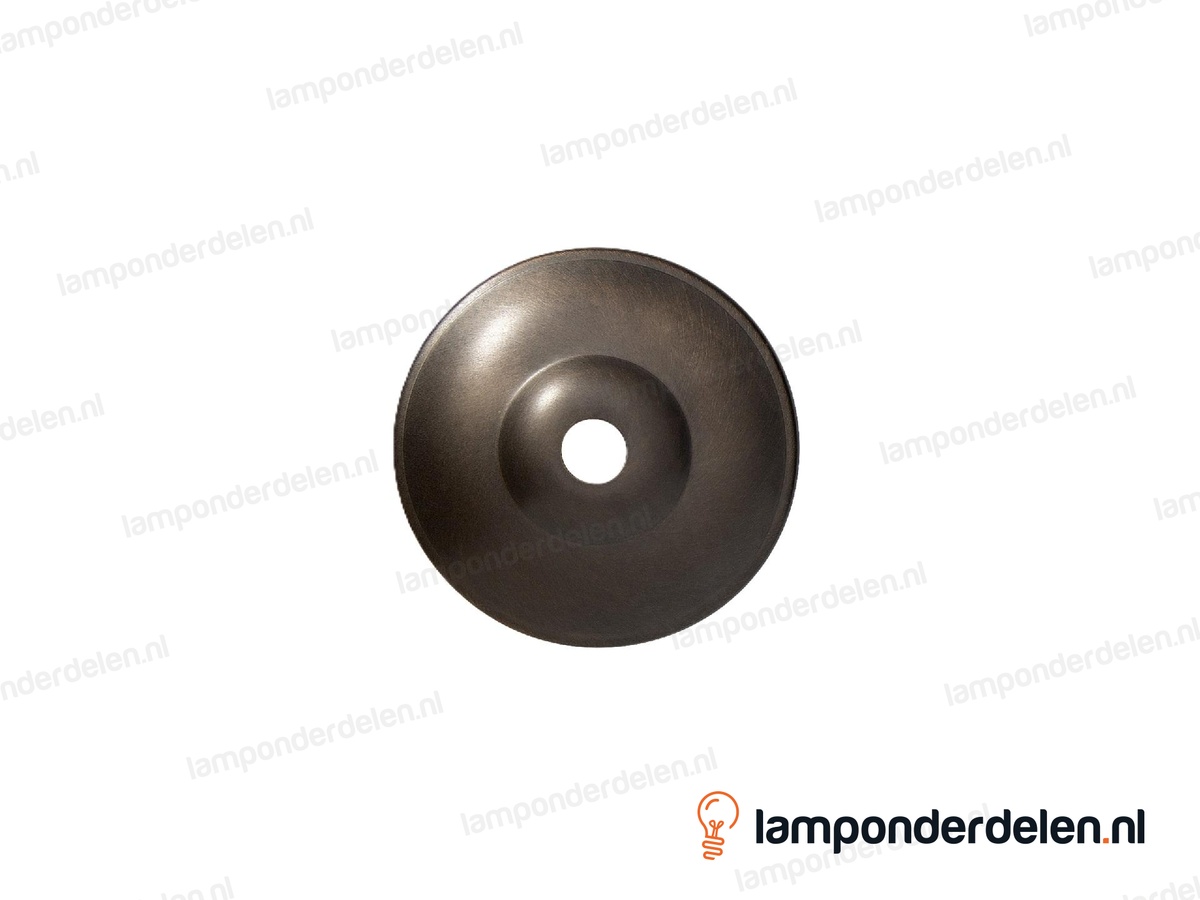 Sierafdekplaat metaal bronskleurig rozet - 6,5 cm - gat 10,5 mm