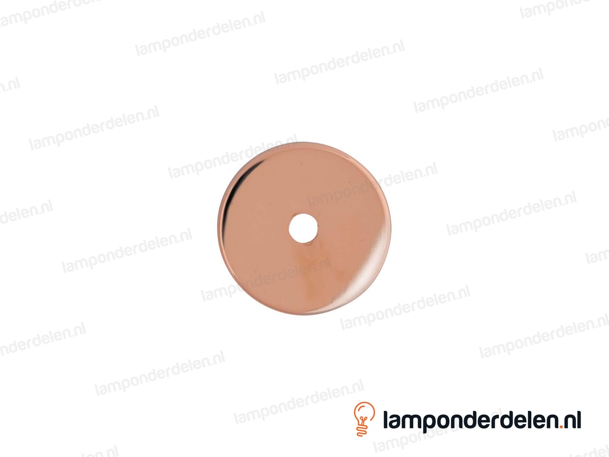 Sierafdekplaat metaal koperglanskleurig glad - 6 cm- gat 10,5 mm
