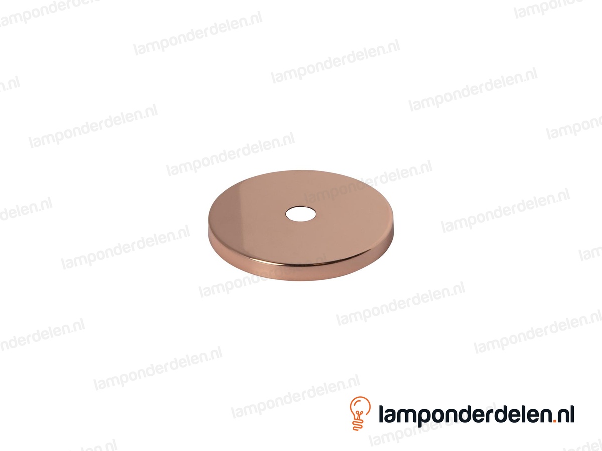 Sierafdekplaat metaal koperglanskleurig glad - 6 cm- gat 10,5 mm