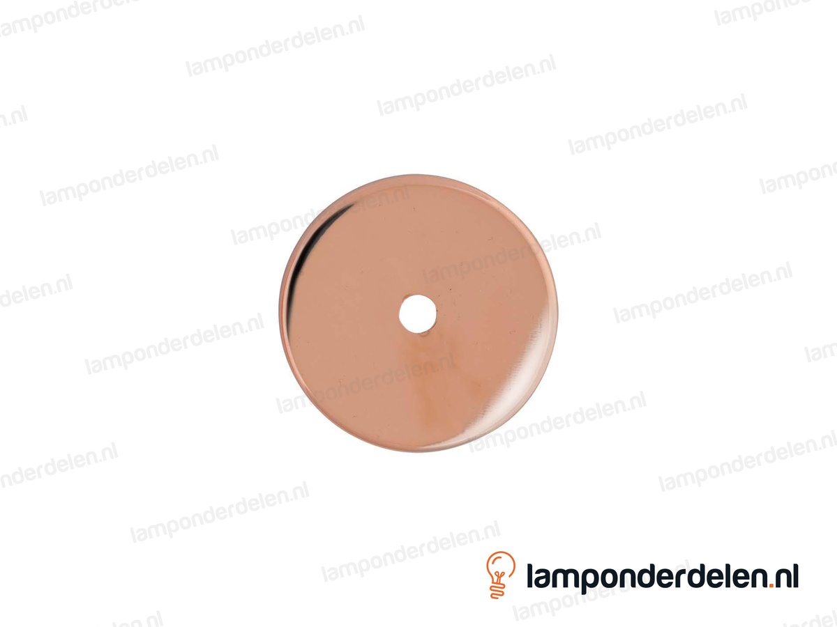 Sierafdekplaat metaal koperglanskleurig glad - 7 cm - gat 10,5 mm