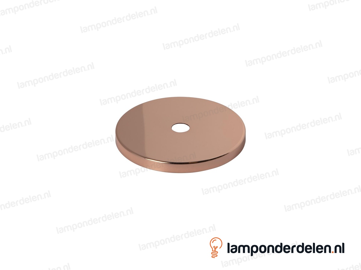 Sierafdekplaat metaal koperglanskleurig glad - 7 cm - gat 10,5 mm
