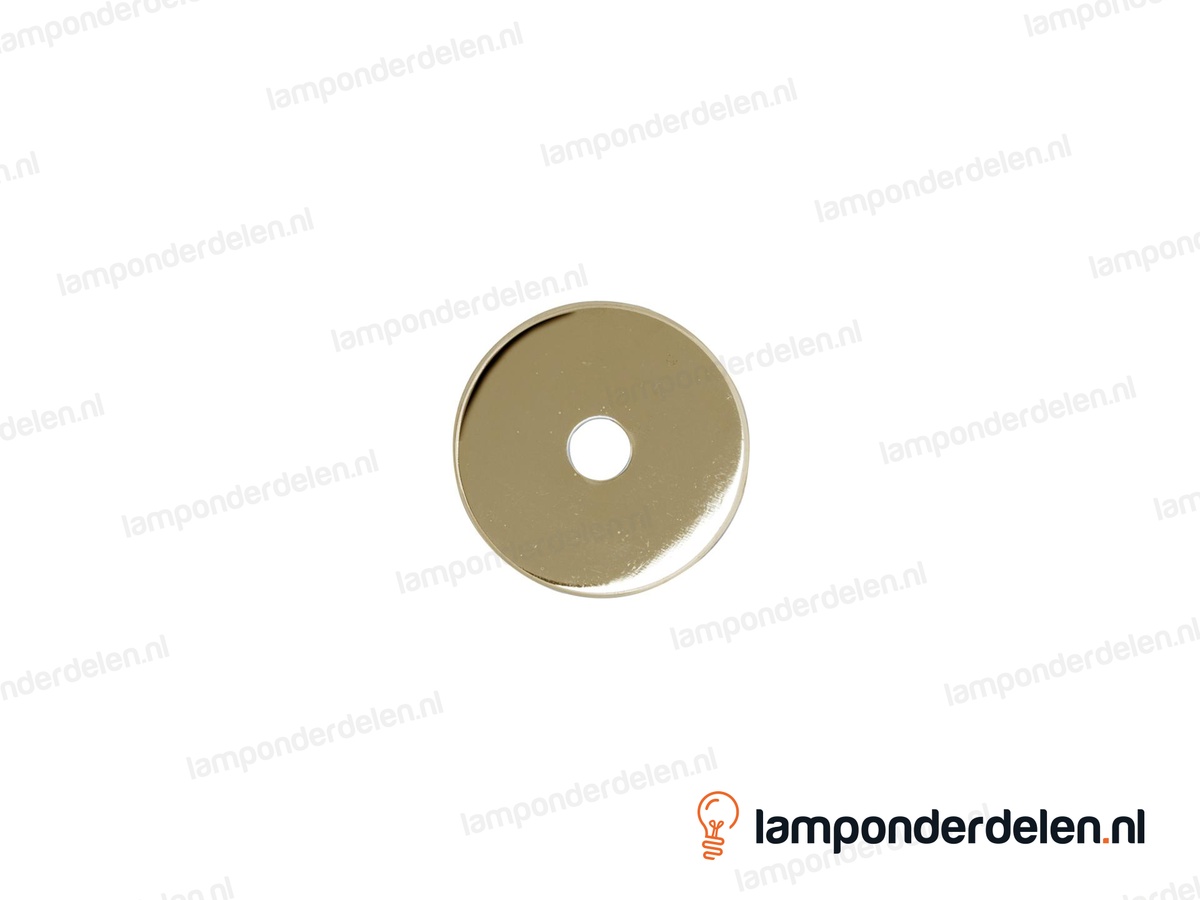 Sierafdekplaat metaal messingglanskleurig glad - 5 cm - gat 10,5 mm