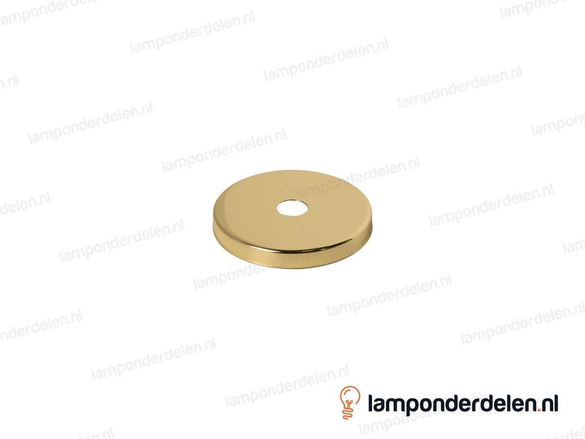 Sierafdekplaat metaal messingglanskleurig glad - 5 cm - gat 10,5 mm