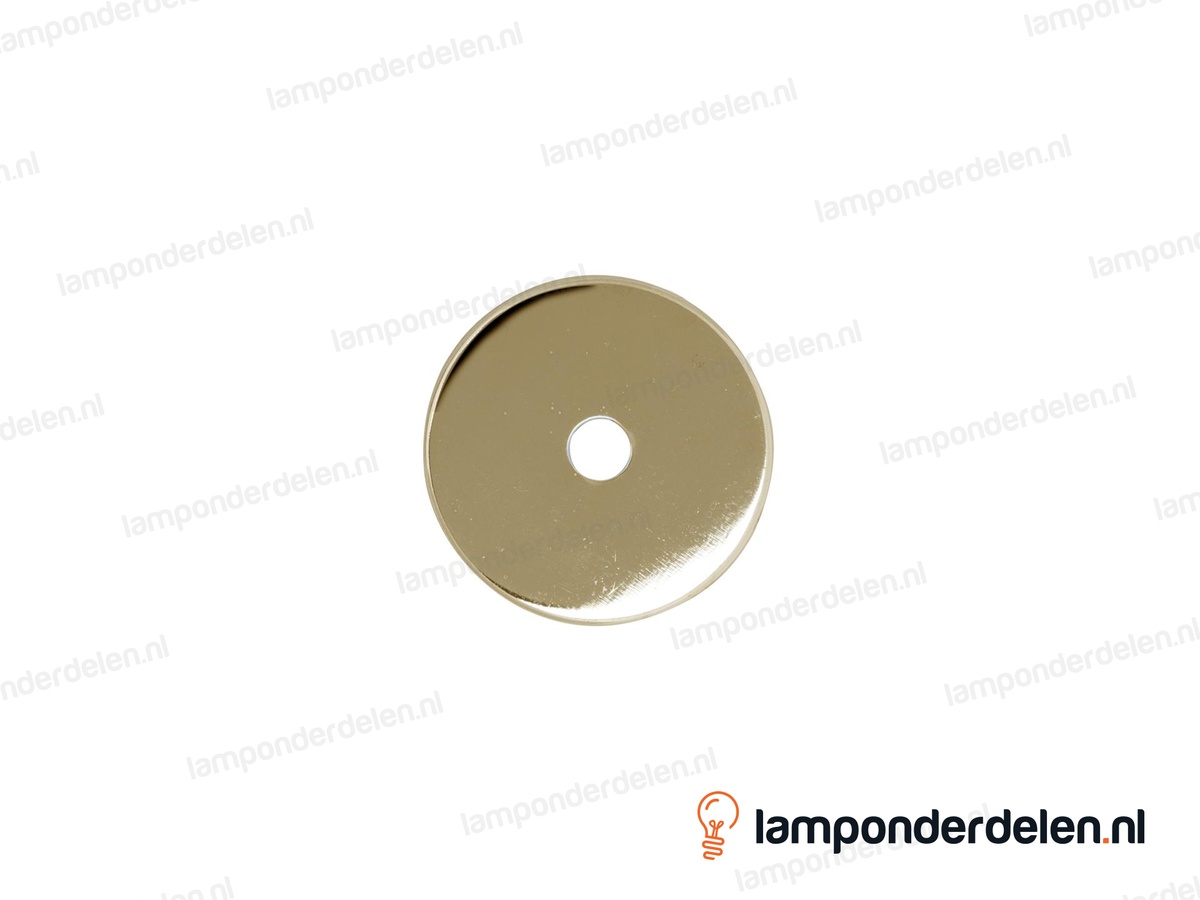 Sierafdekplaat metaal messingglanskleurig glad - 6 cm - gat 10,5 mm