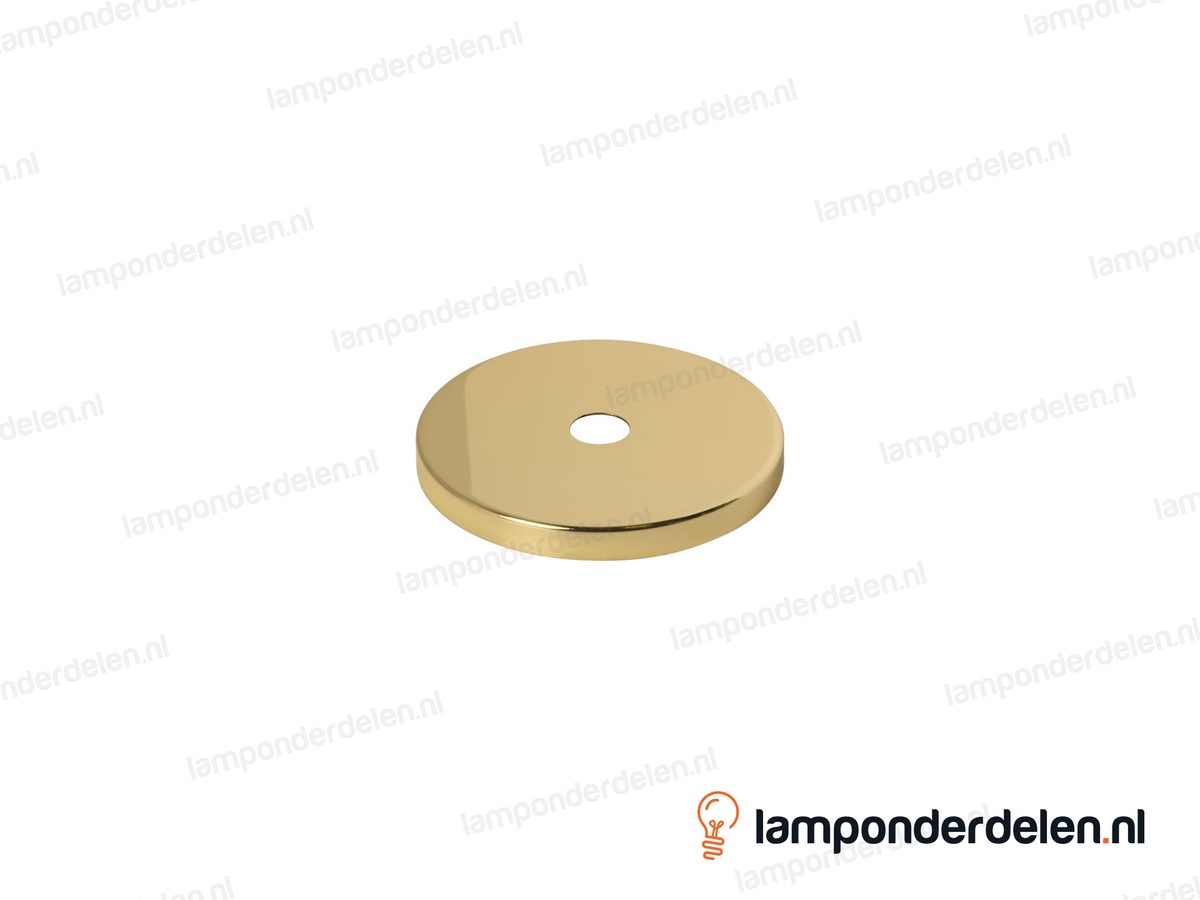 Sierafdekplaat metaal messingglanskleurig glad - 6 cm - gat 10,5 mm