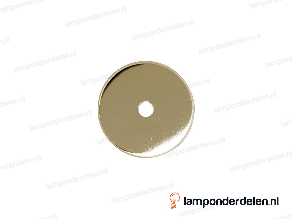 Sierafdekplaat metaal messingglanskleurig glad - 7 cm - gat 10,5 mm