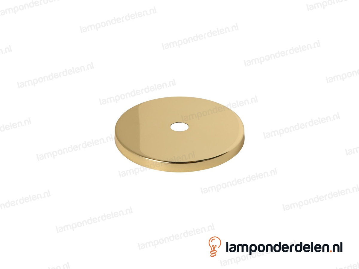 Sierafdekplaat metaal messingglanskleurig glad - 7 cm - gat 10,5 mm