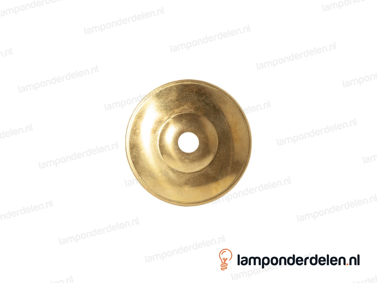 Sierafdekplaat metaal messingkleurig rozet - 6,5 cm - gat 10,5 mm
