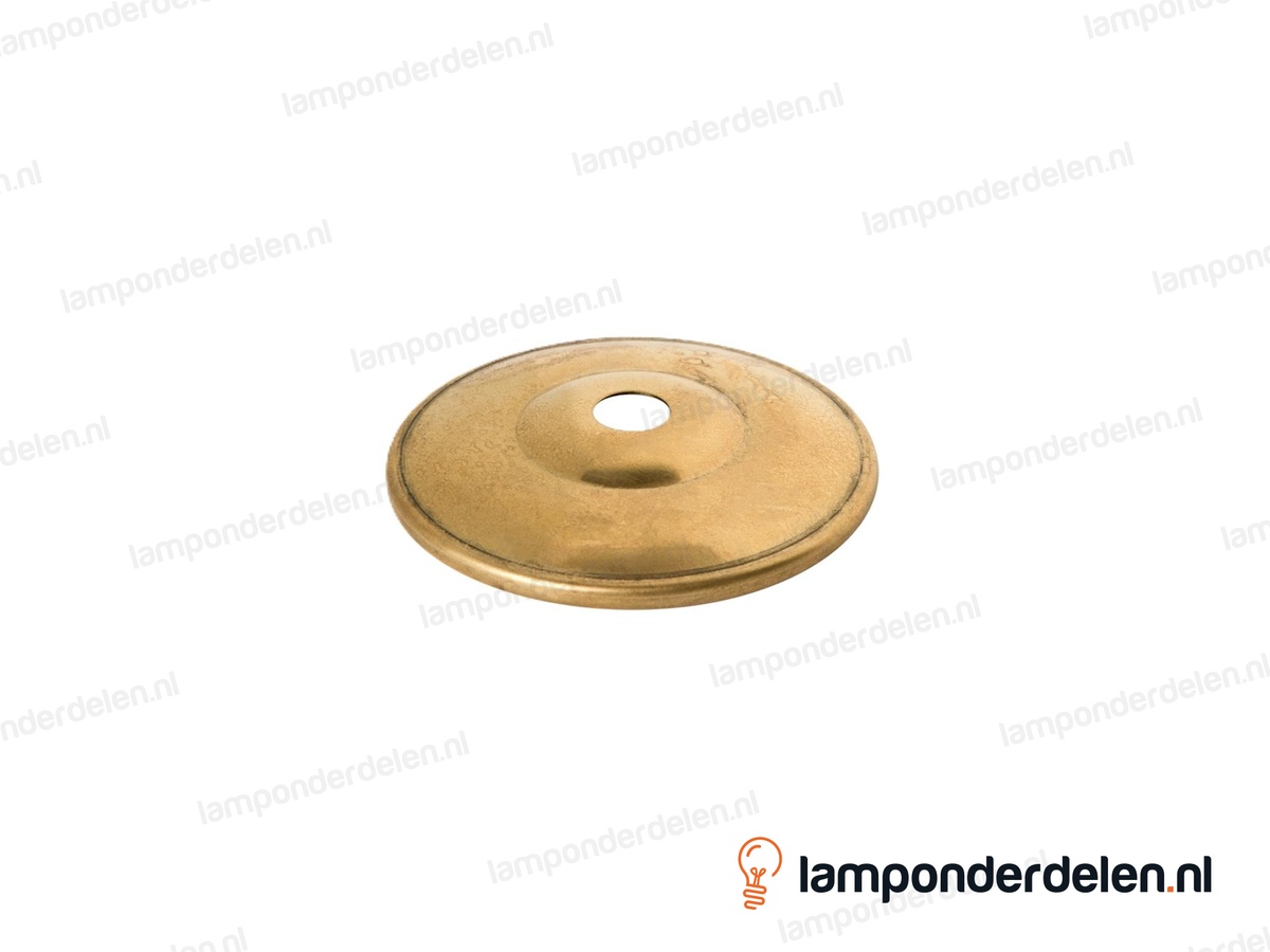 Sierafdekplaat metaal messingkleurig rozet - 6,5 cm - gat 10,5 mm