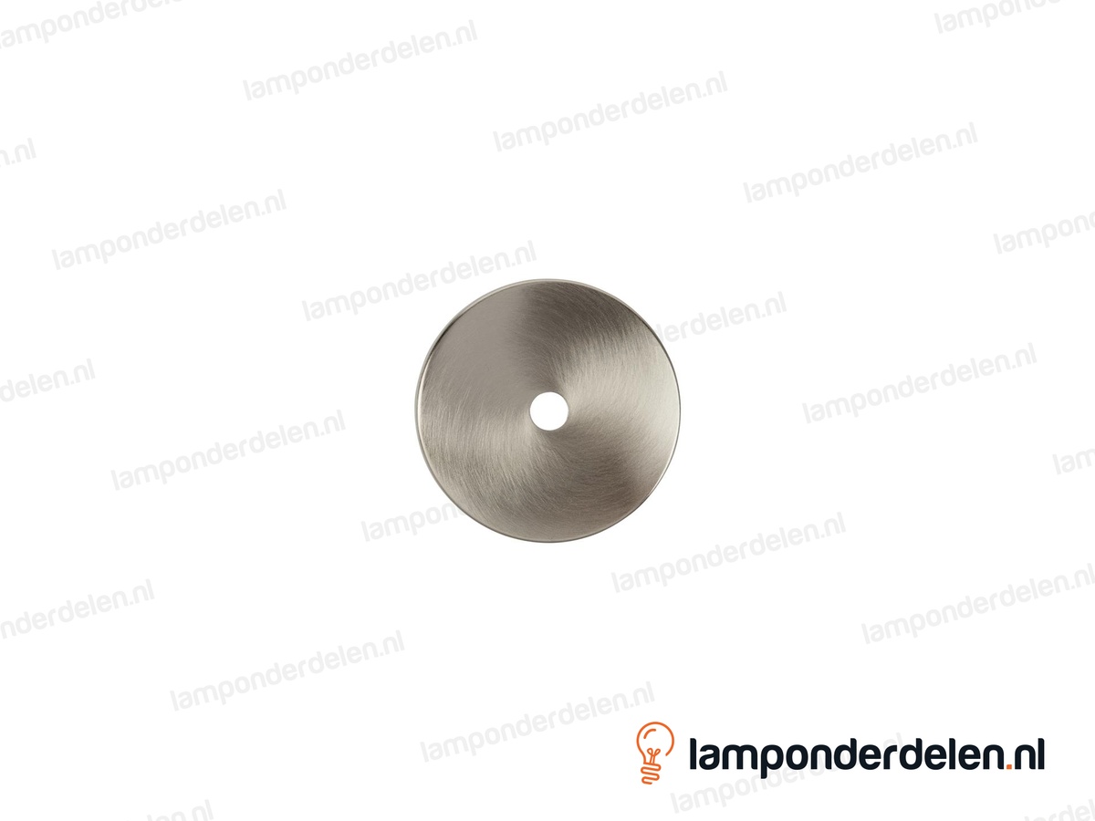 Sierafdekplaat metaal RVS-kleurig glad - 5 cm - gat 10,5 mm