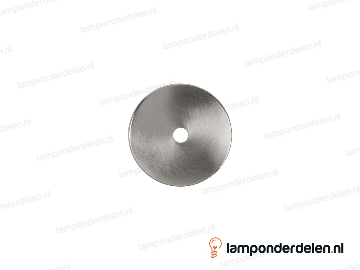Sierafdekplaat metaal RVS-kleurig glad - 6 cm - gat 10,5 mm