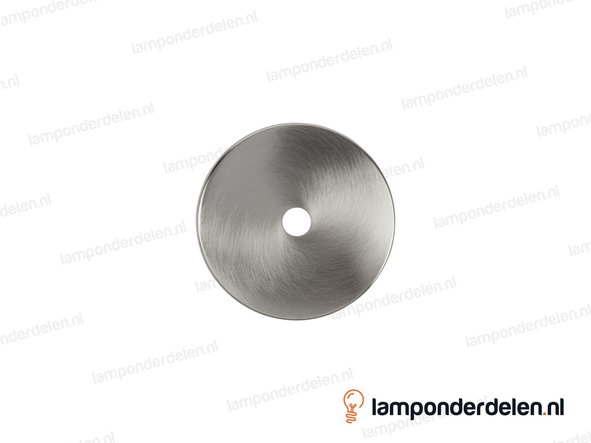 Sierafdekplaat metaal RVS-kleurig glad - 7 cm - gat 10,5 mm