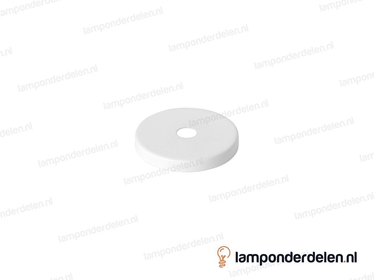 Sierafdekplaat metaal wit glad - 5 cm - gat 10,5 mm