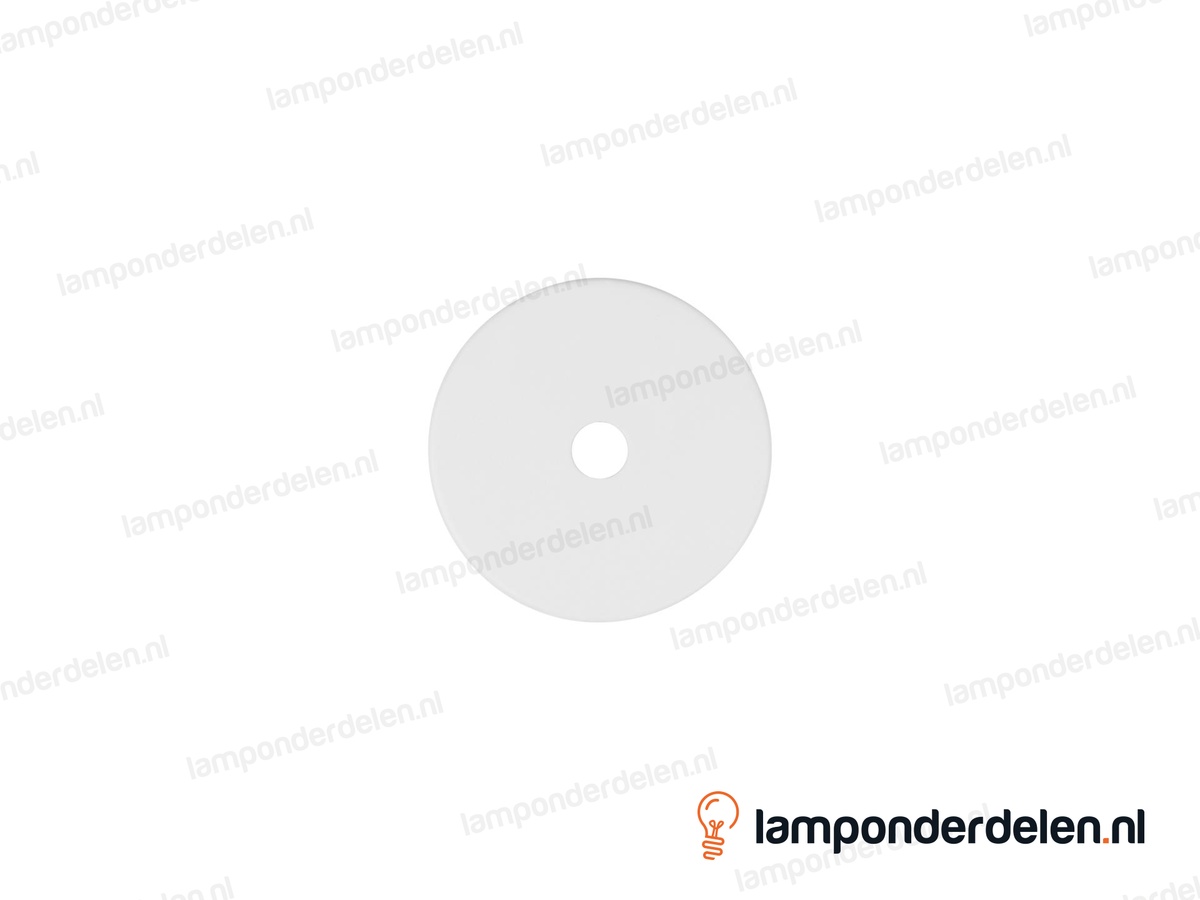 Sierafdekplaat metaal wit glad - 6 cm - gat 10,5 mm