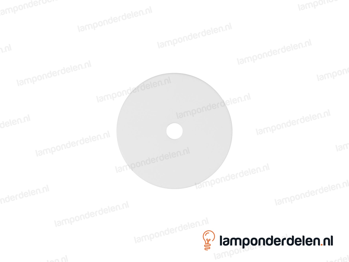 Sierafdekplaat metaal wit glad - 7 cm - gat 10,5 mm